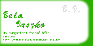 bela vaszko business card