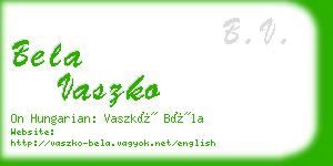 bela vaszko business card